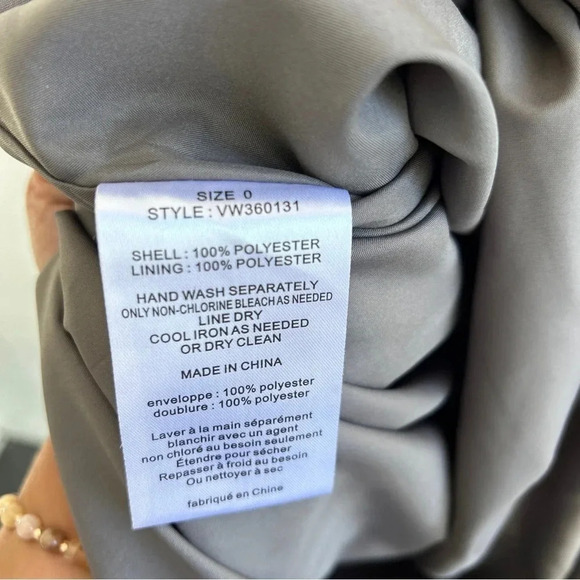 Vera Wang White Bridesmaid Gown Ruffle Scoop Neck Style VW360131 in Smoke Gray - Picture 8 of 8